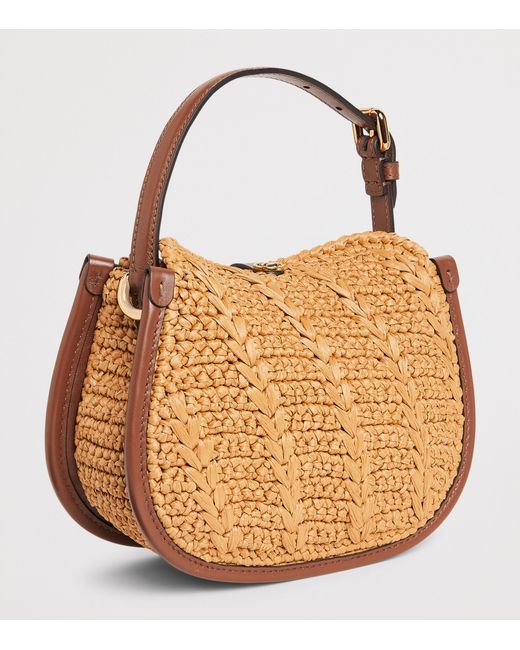 Etro Brown Raffia Pony Cross-Body Bag