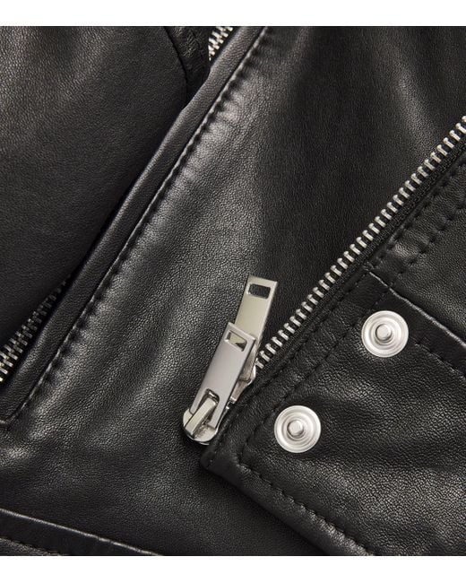 Weekend by Maxmara Black Leather Bomber Jacket