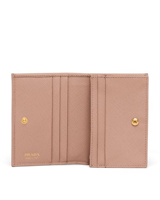 Prada Natural Small Saffiano Leather Bifold Wallet