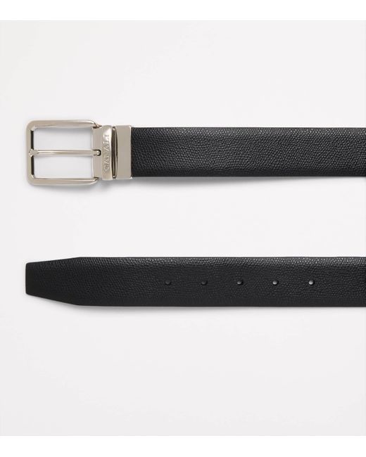 Canali Black Calfskin Reversible Belt for men