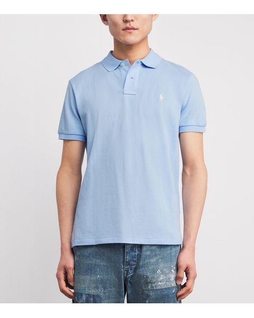 Polo Ralph Lauren Blue Cotton Mesh Polo Pony Polo Shirt for men