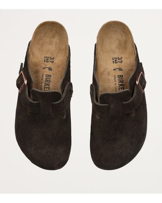 Birkenstock Brown Suede Boston Clogs