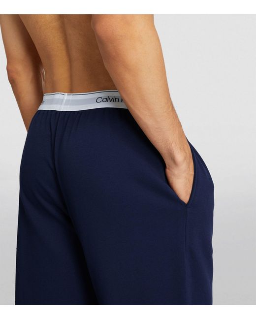 Calvin Klein Blue Cotton-blend Logo Sweatpants for men