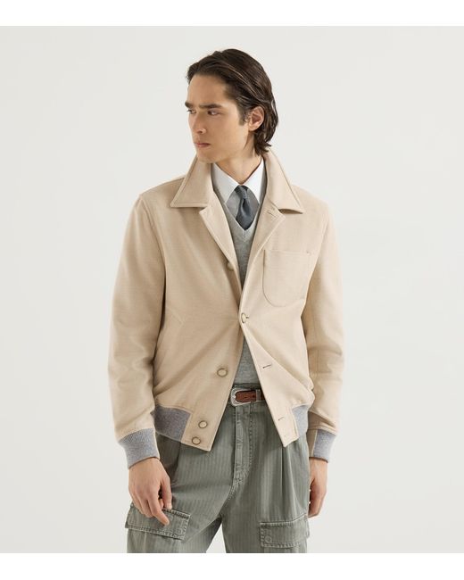 Brunello Cucinelli Natural Virgin Wool Shacket for men