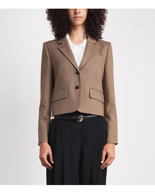 ME+EM Brown Slim Cropped Blazer
