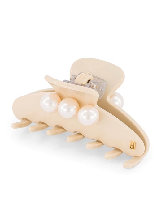 Alexandre De Paris Natural Oversize Pearl-Detail Claw Hair Clip