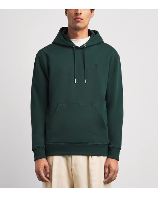 AMI Green Ami De Coeur Hoodie for men
