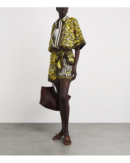 ALÉMAIS Green Hemp Printed Mona Shirt