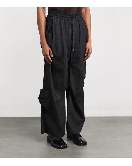 パンツ Vivienne Westwood 2000s Wide cargo pants Vivienne Westwood Drawstring Cargo Trousers in Black for Men | Lyst