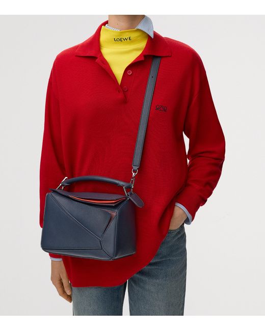 Loewe Blue Small Leather Layers Puzzle Top-Handle Bag