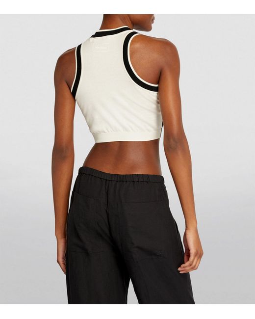 Max Mara Black Knitted Contrast Crop Top