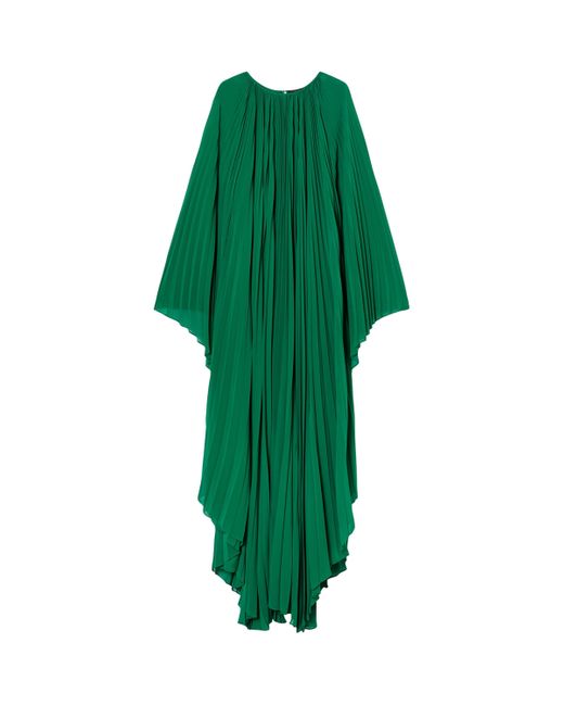 Marina Rinaldi Green X Dima Ayad Pleated Battage Maxi Dress