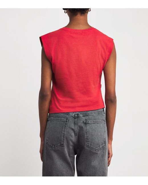 Rag & Bone Red Cotton Cropped Mica Tank Top