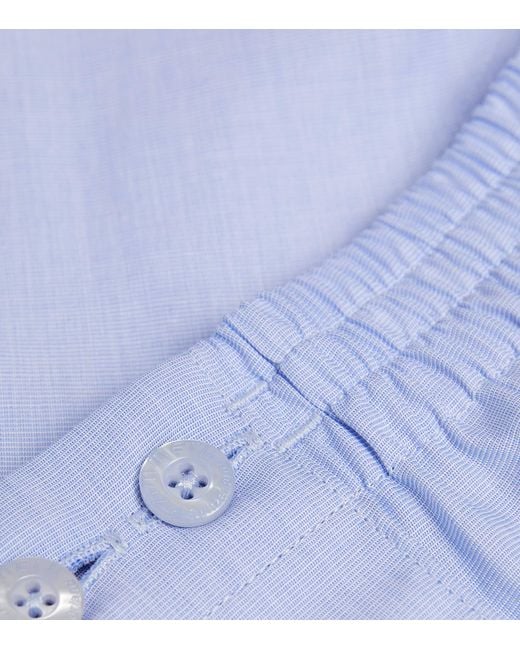 Zimmerli of Switzerland Blue Cotton Woven Boxers for men