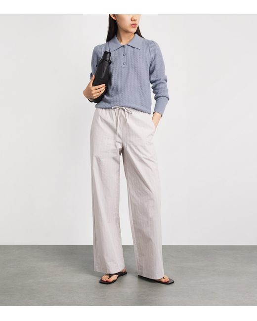 FRAME Blue Cashmere Honeycomb Sweater