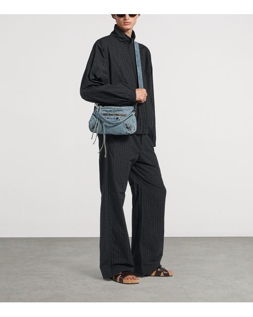 Balenciaga Blue Cotton Tartan Track Jacket for men