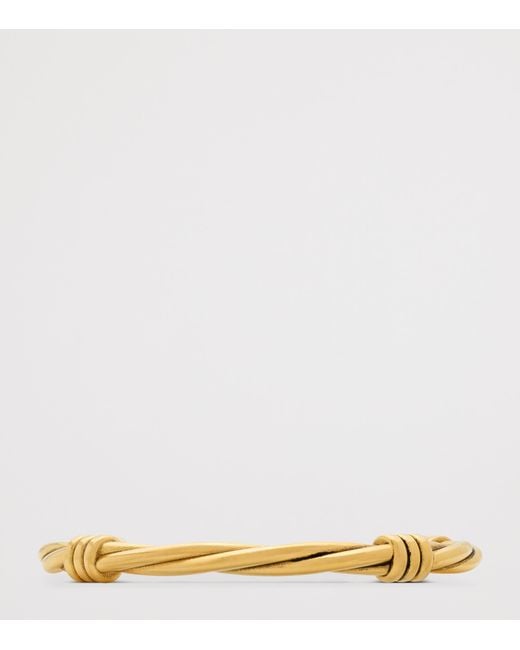 Saint Laurent Metallic Twisted Thread Open Cuff Bracelet