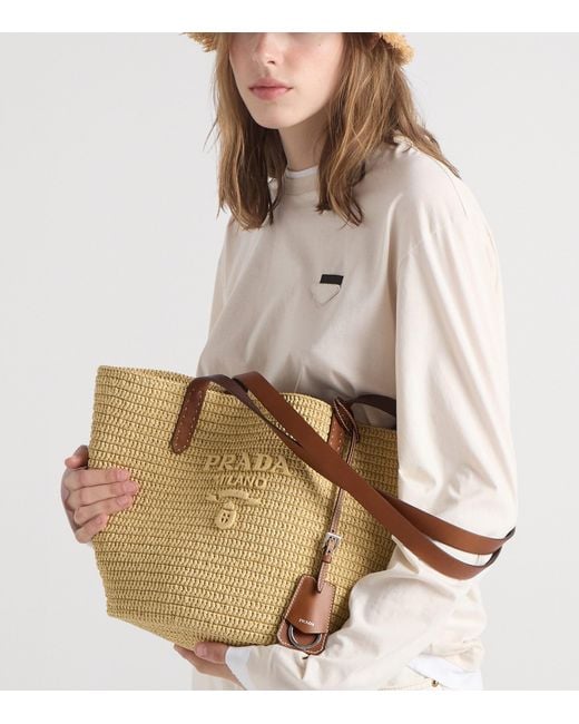 Prada Brown Crochet Tote Bag