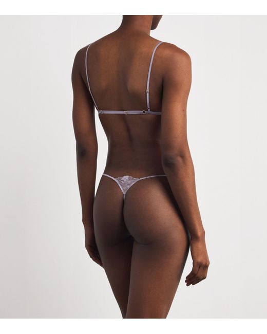 Kiki de Montparnasse Purple Floral-Lace Triangle Bra