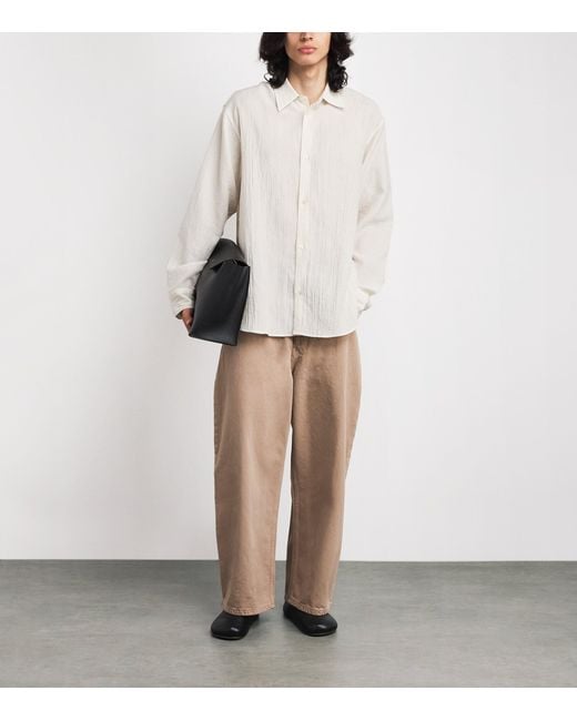 Studio Nicholson White Cotton-Blend Oversized View Shirt for men