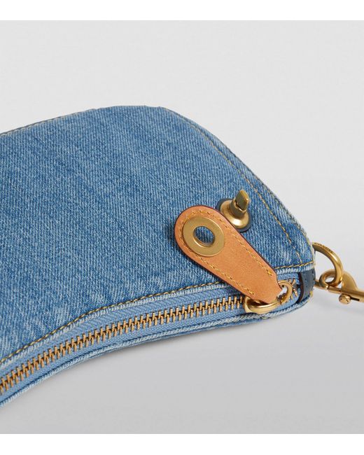 COACH Blue Denim Swinger Shoulder Bag