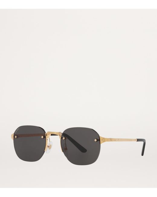 Cartier Gray Santos De Round Sunglasses for men
