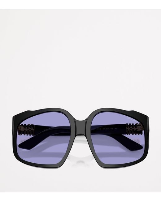 Miu Miu Brown Acetate Oversized Sunglasses