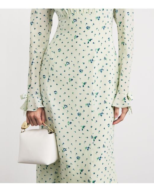 Alessandra Rich Green Silk Open-Back Maxi Dress