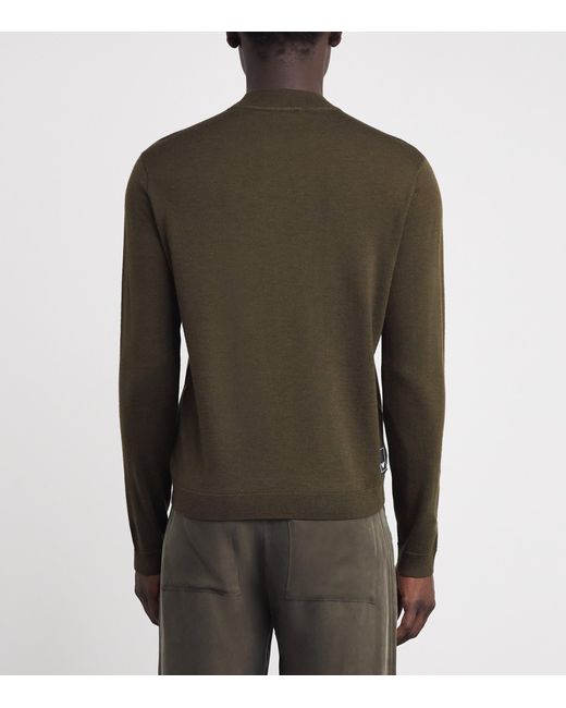 Emporio Armani Green Virgin Wool Sweater for men