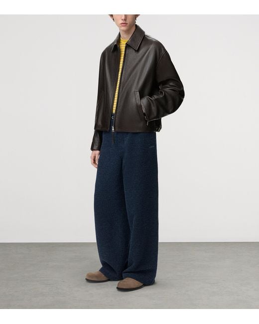 Loewe Black Deerskin Zip-Up Jacket for men