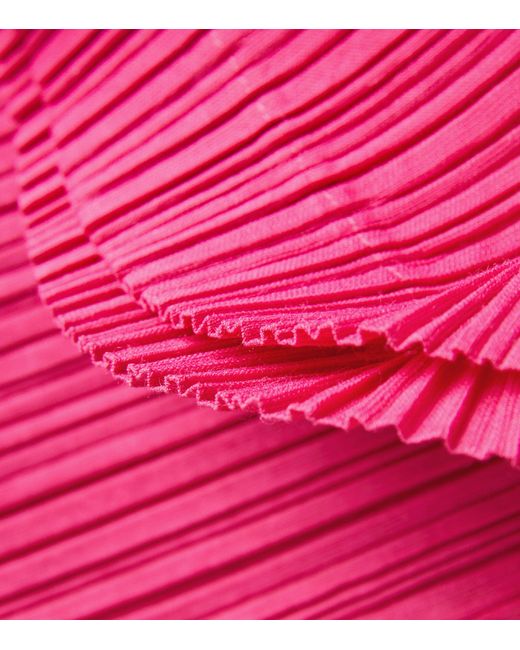 Pleats Please Issey Miyake Pink Pleated Wide-leg Trousers