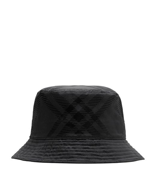 Burberry Black Check Bucket Hat for men
