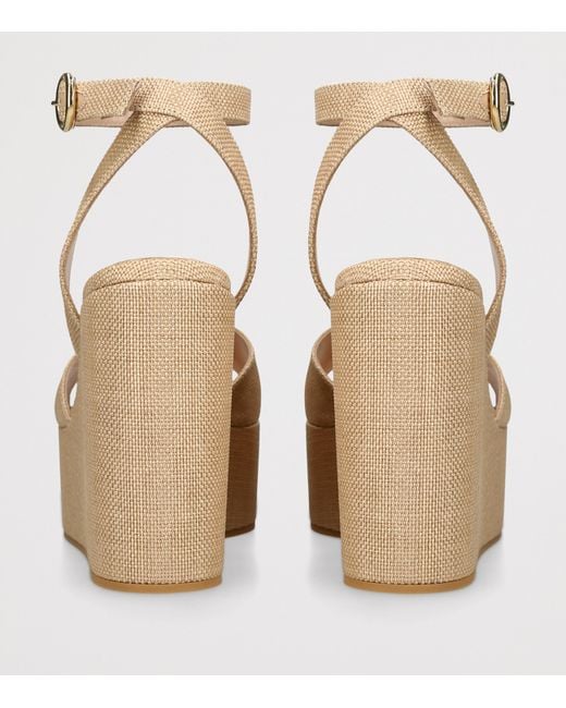 Gianvito Rossi Natural Raffia Virginie Wedge Sandals 60
