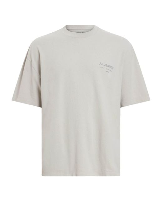 AllSaints White Organic Cotton Xander T-Shirt for men