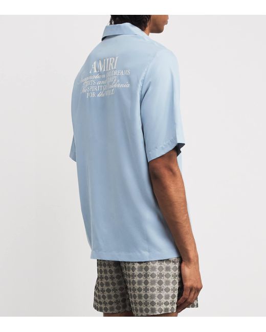 Amiri Blue Cotton Spirit Bowling Shirt for men