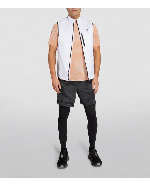 On Shoes White Weather Gilet for men