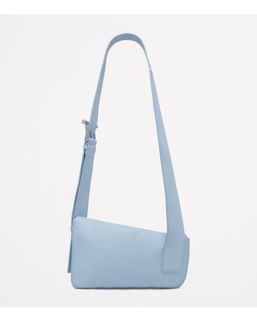Alexander McQueen Blue Leather T-Bar Sling Cross-Body Bag