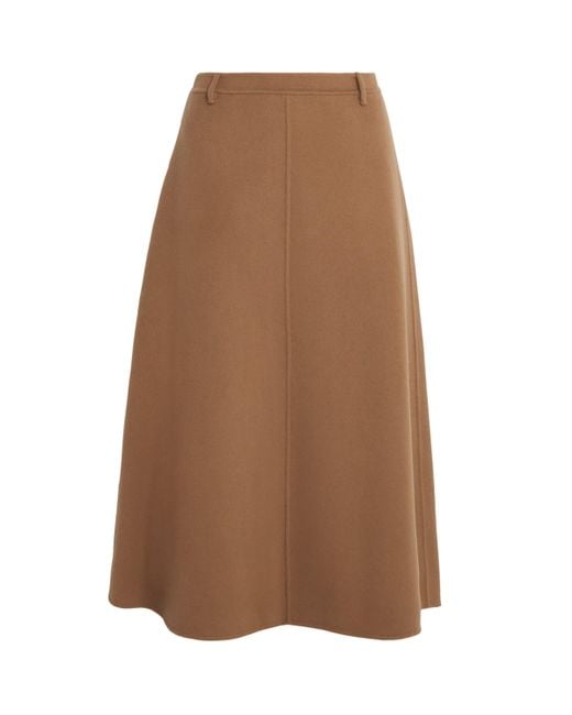 Max Mara Brown Virgin Wool Midi Skirt
