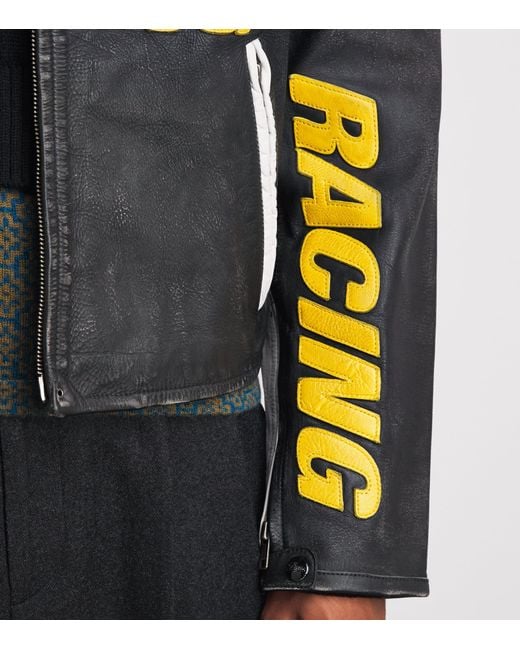 Polo Ralph Lauren Black Racing Leather Jacket for men