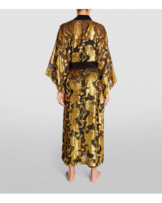 Olivia Von Halle Metallic Silk-blend Queenie Noble Robe