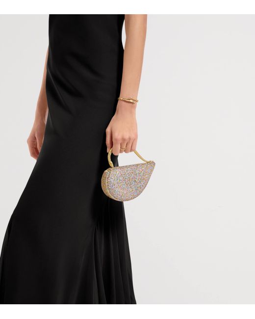 BVLGARI Metallic Mini Crystal-Embellished Serpenti Cuoricino Top-Handle Bag