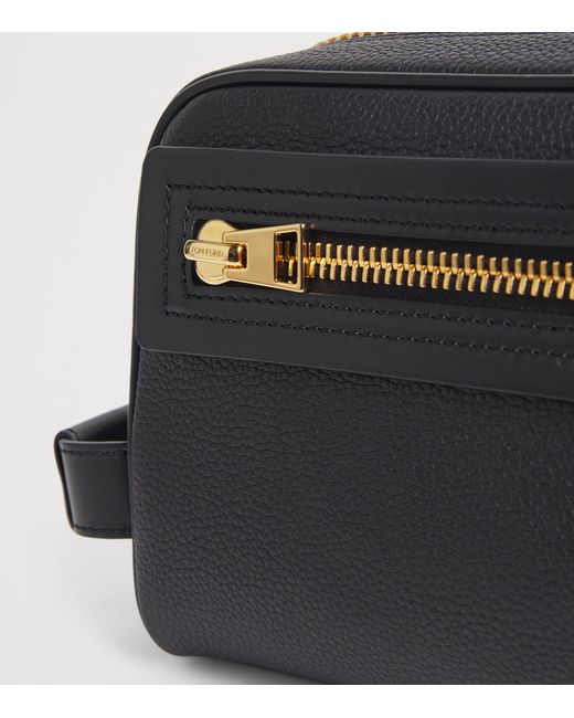 Tom Ford Black Leather Wash Bag for men