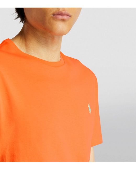 Polo Ralph Lauren Orange Cotton Polo Pony T-shirt for men