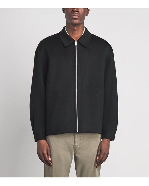 FRAME Black Double-Face Wool Bomber Jacket for men