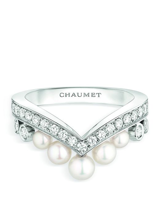 Chaumet Metallic Diamond And Pearl Joséphine Aigrette Ring