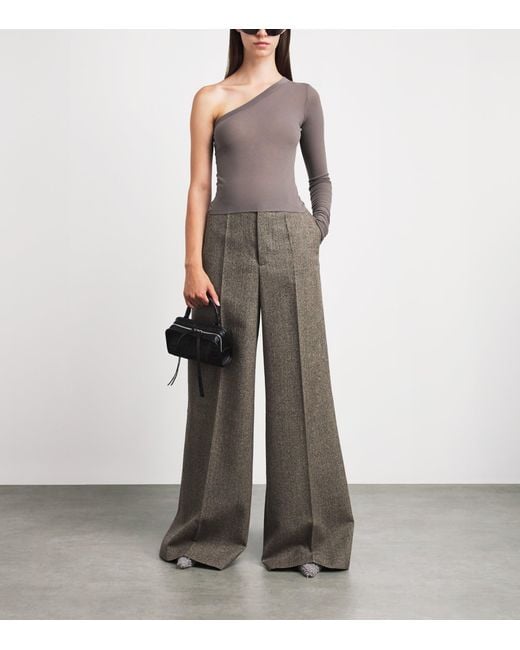 Rick Owens Brown Wool Wide-Leg Trousers