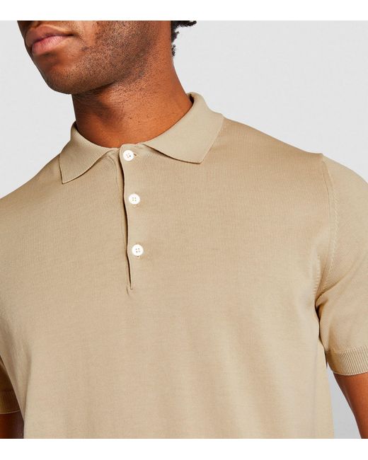 Canali Natural Cotton Piqué Polo Shirt for men