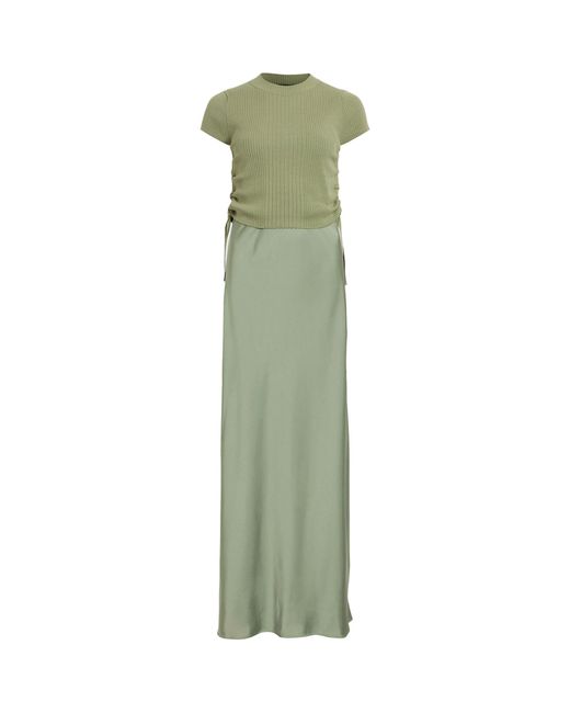 AllSaints Green Hayes 2-In-1 Maxi Dress