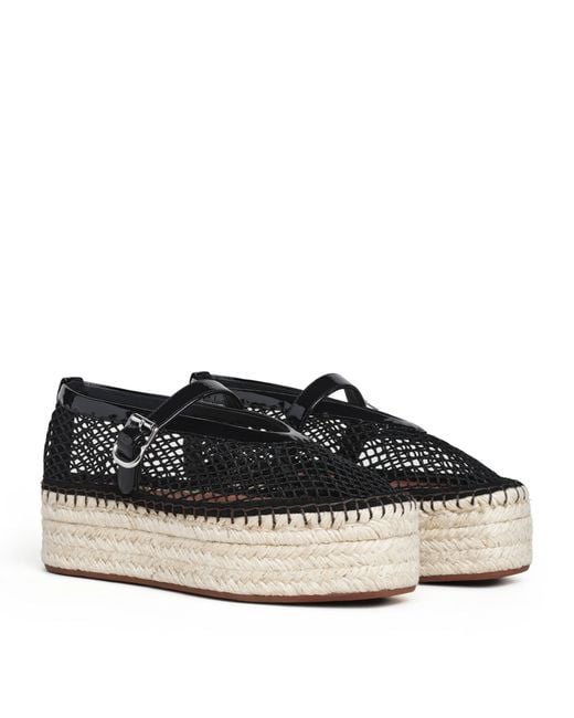 Alaïa Black Net Platform Espadrilles