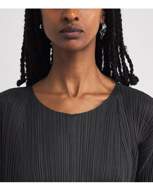 Pleats Please Issey Miyake Black Mellow Pleats Midi Dress